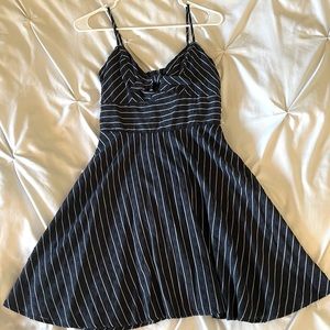 Navy blue stripped mini dress